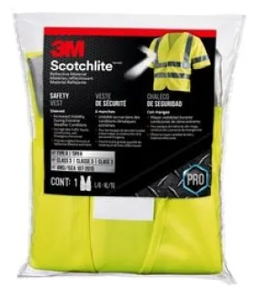 3M™ Reflective Vest Short Sleeve Construction Safety Vest– Class 3,
94900H1-DC, Yellow, 5/case