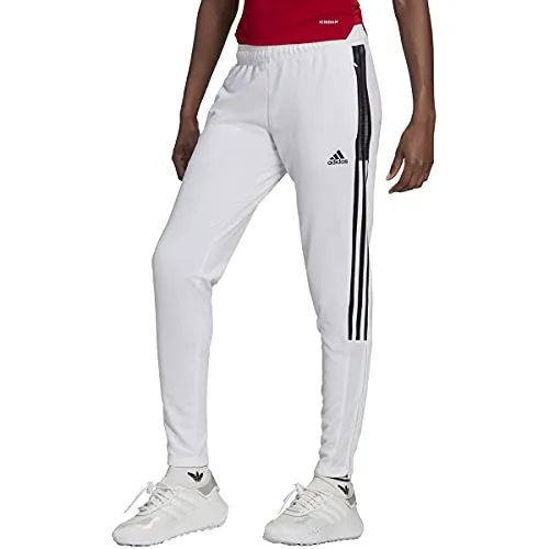 adidas womens Tiro 21 Track Pants White/Black 2X