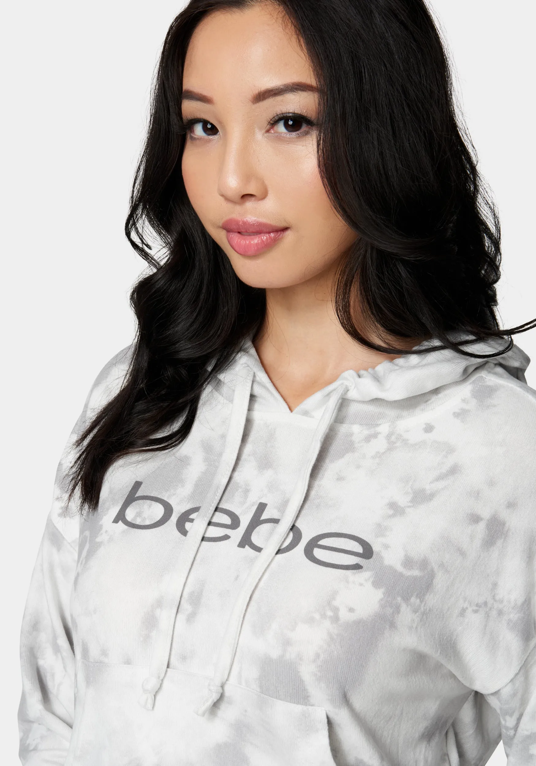 Bebe Logo Knit Hoodie