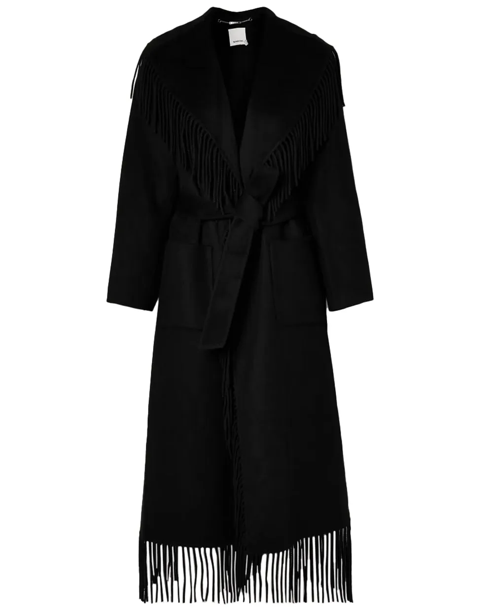 Black Carrie Fringe Coat