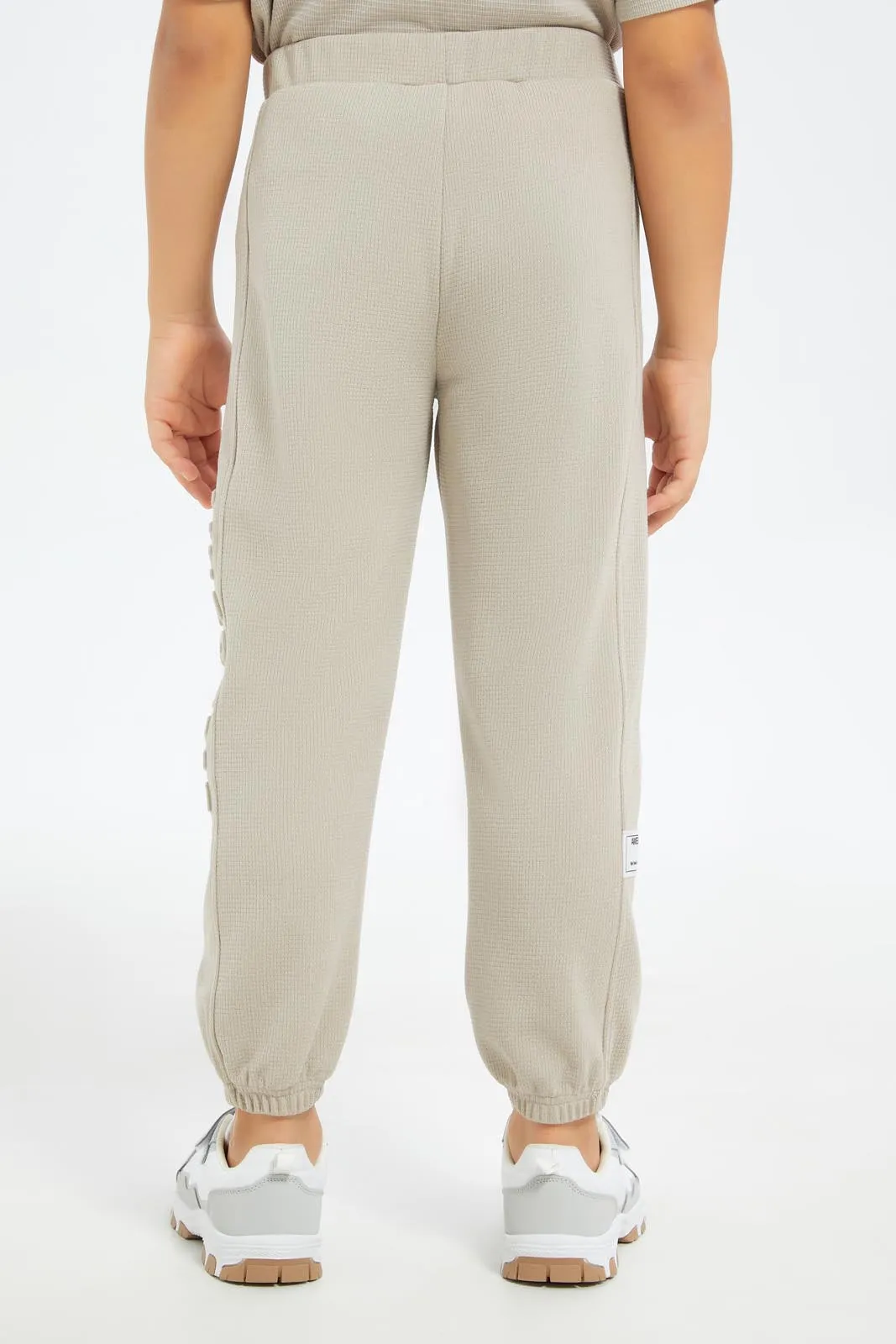 Boys Beige Track Pants