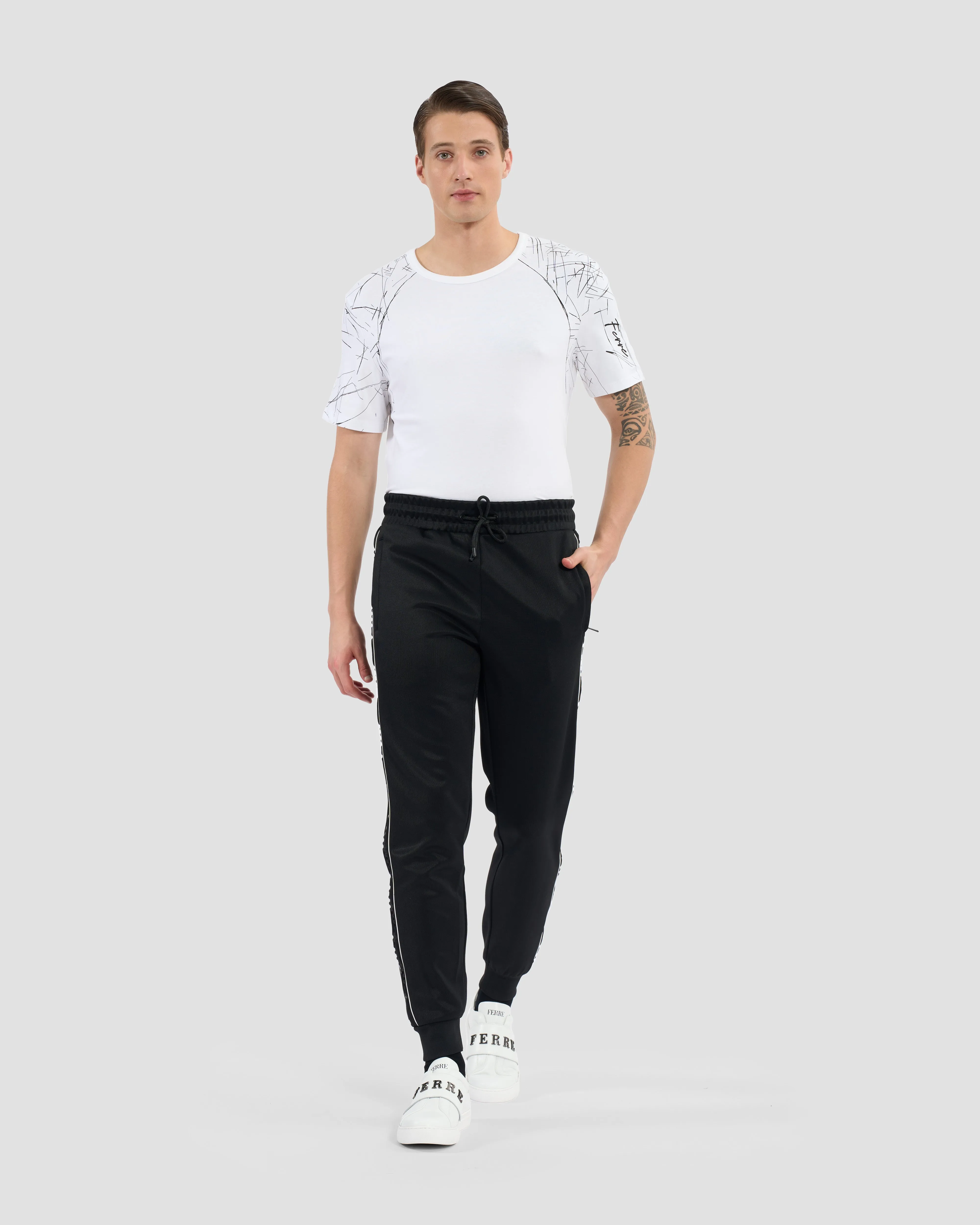 Brand Embossed Track Pants