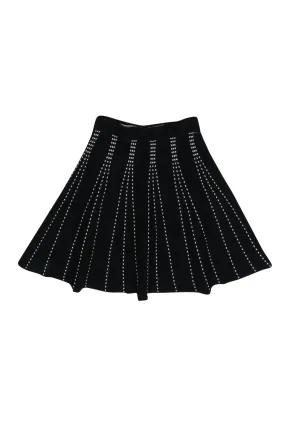 Club Monaco - Black & White Knit "Plunetta" Circle Skirt Sz XS