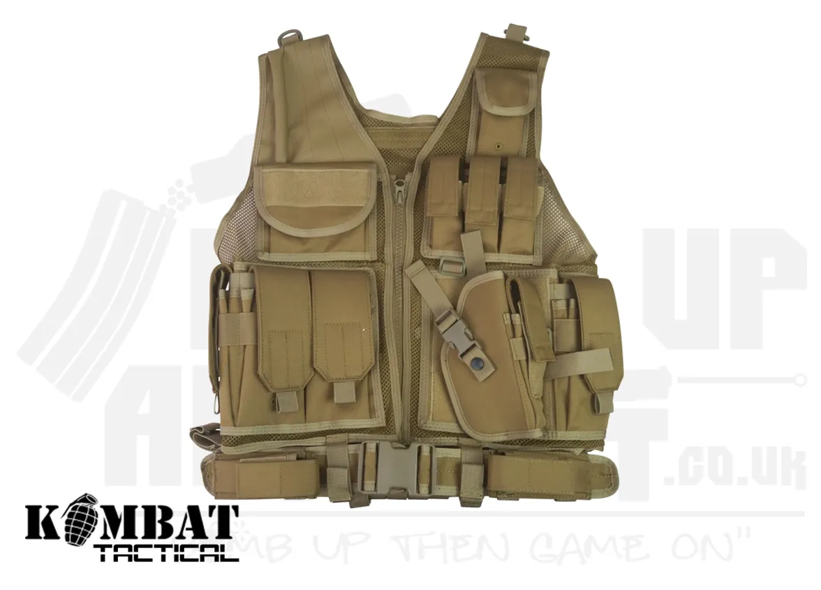 Cross Draw Tactical Vest - Coyote