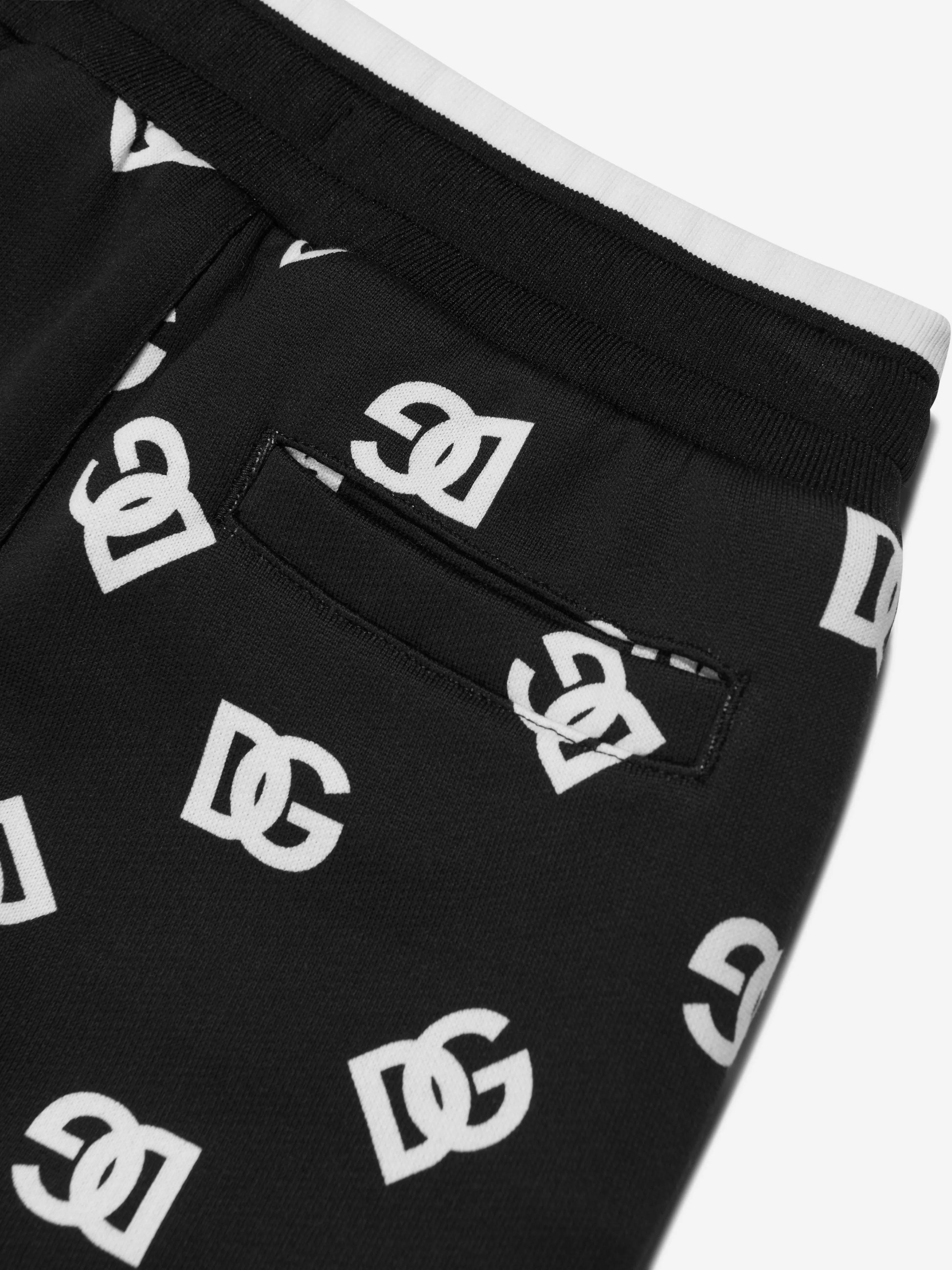 Dolce & Gabbana Boys Logo Print Joggers in Black