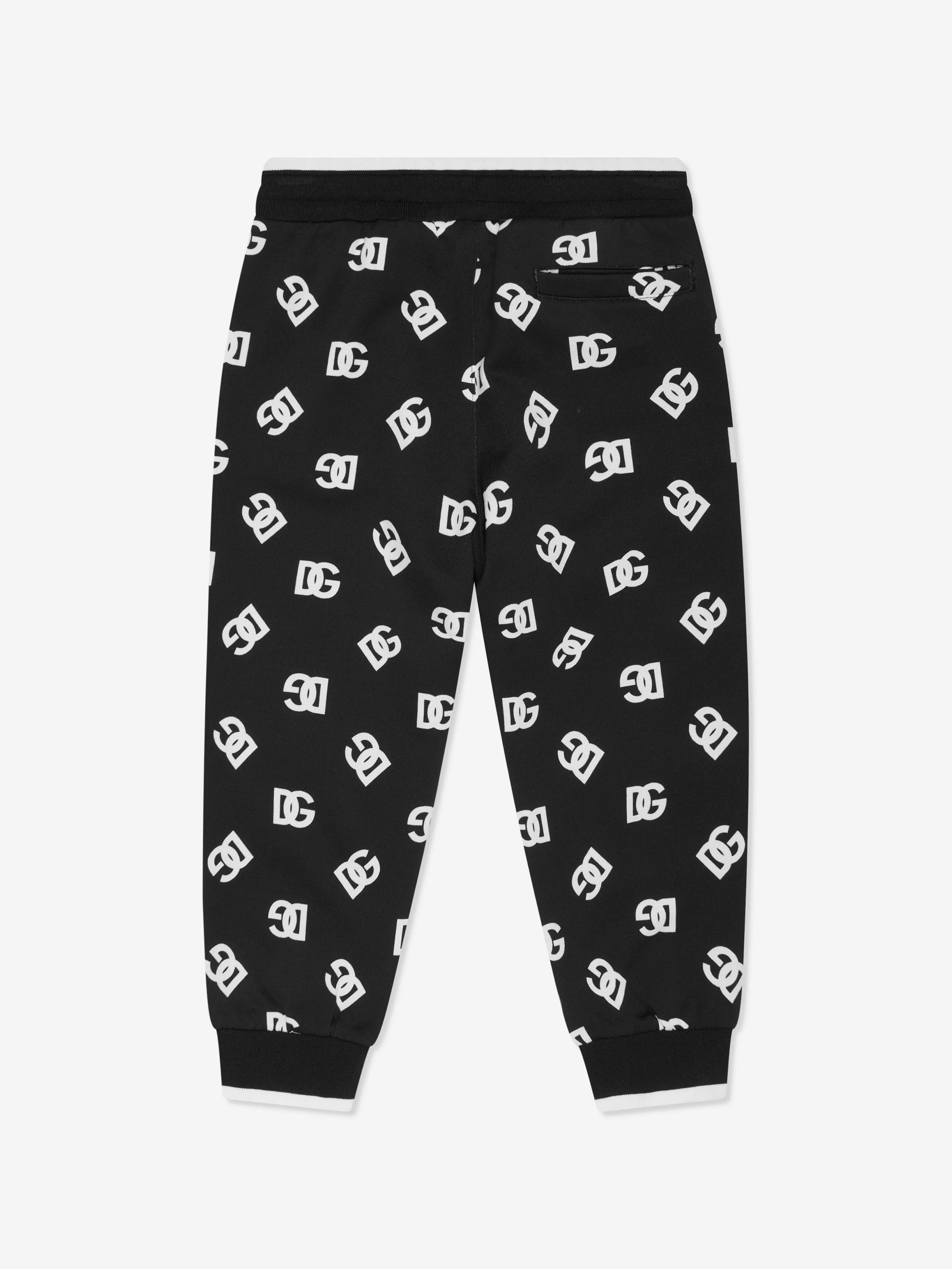 Dolce & Gabbana Boys Logo Print Joggers in Black