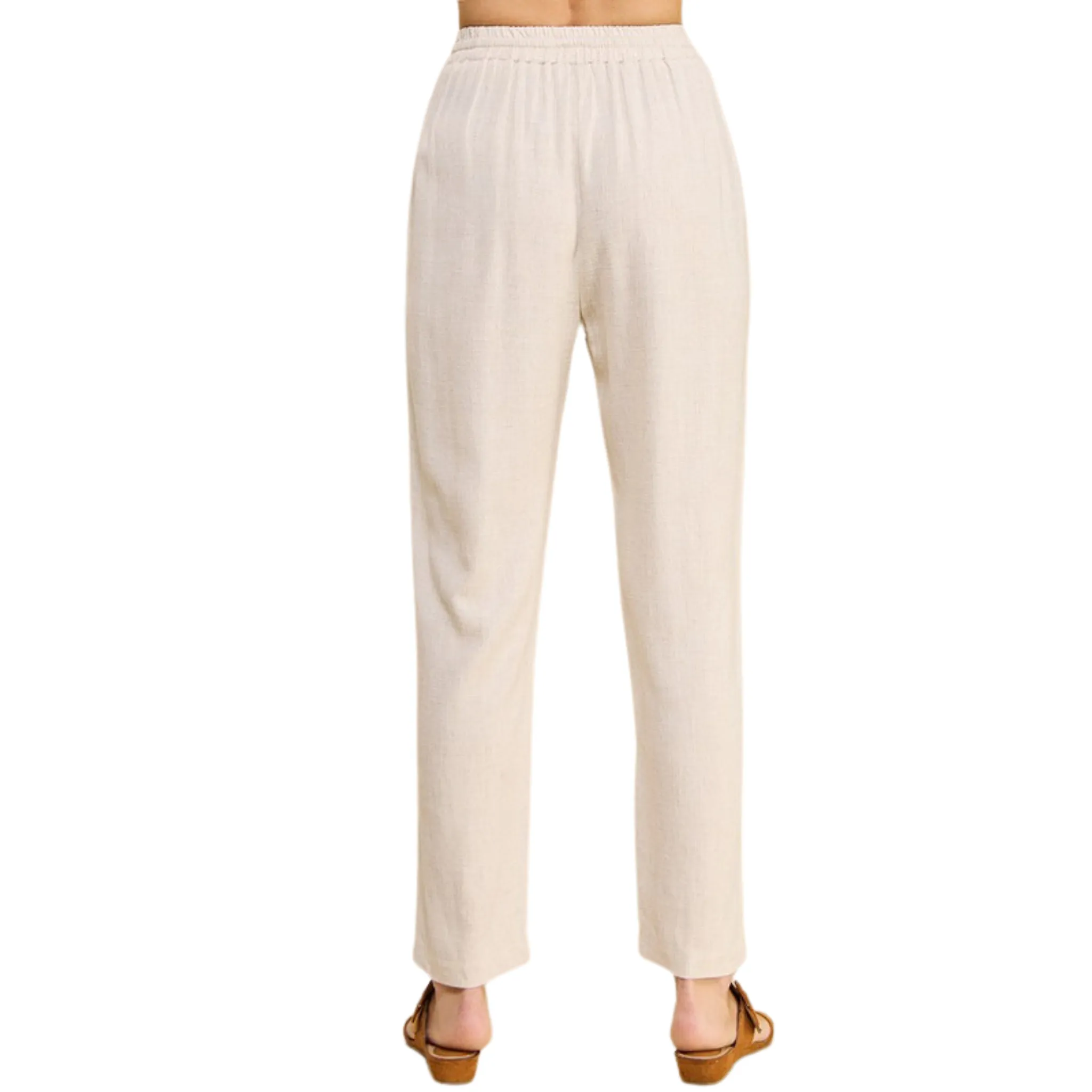 Elastic Waist Soft Linen Pants