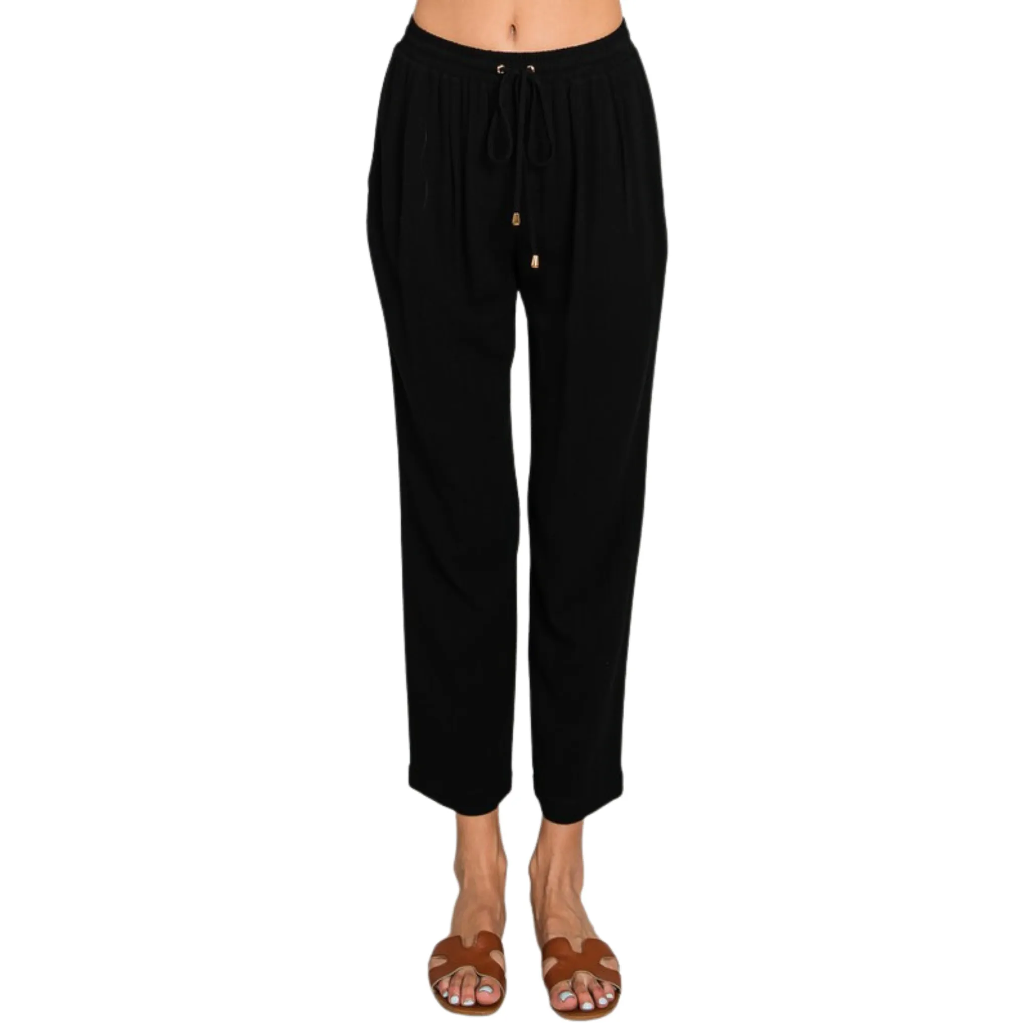 Elastic Waist Soft Linen Pants