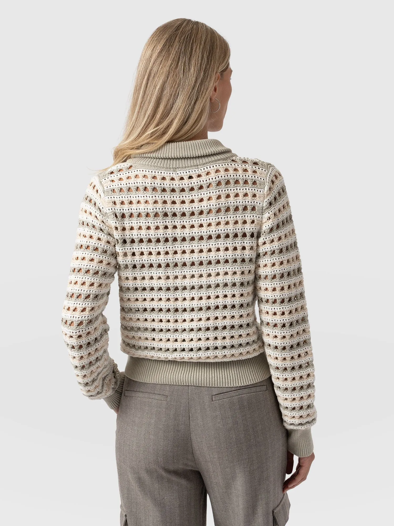 Ester Quarter Zip Knit - Beige