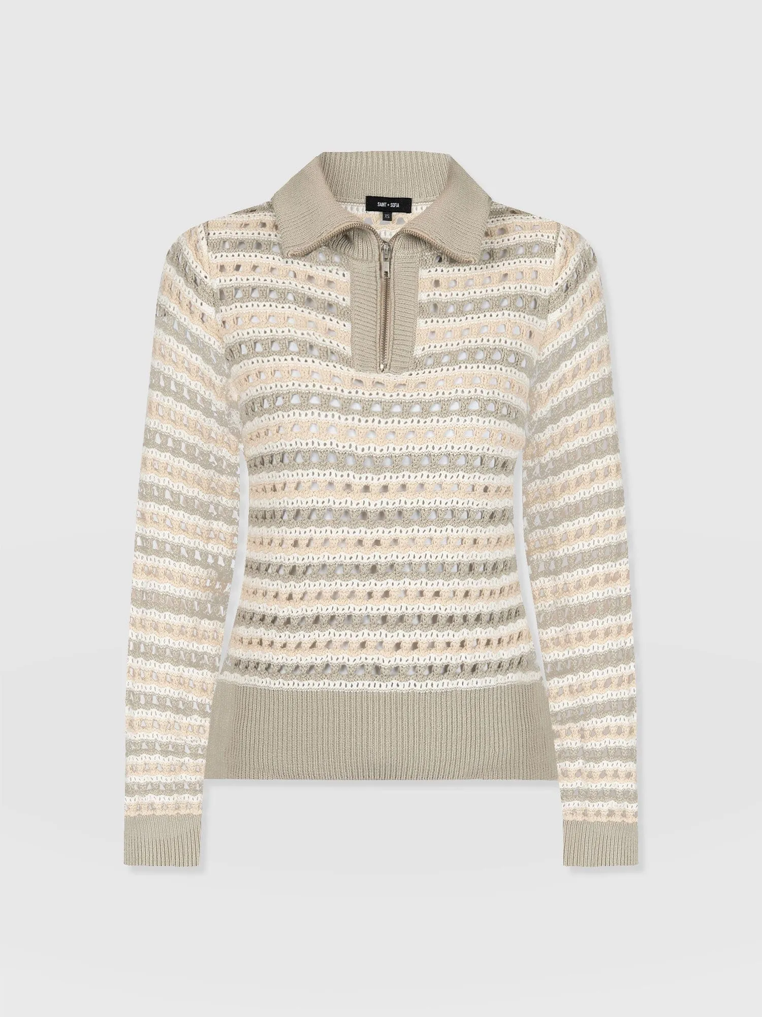 Ester Quarter Zip Knit - Beige