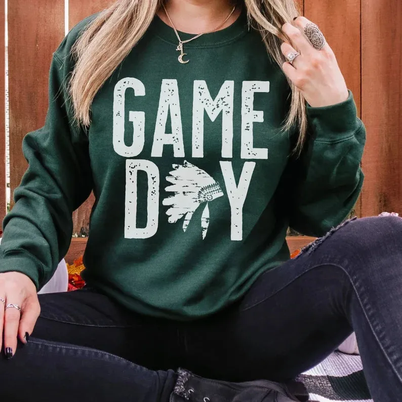 Forest Green Game Day Graphic Sweatshirts