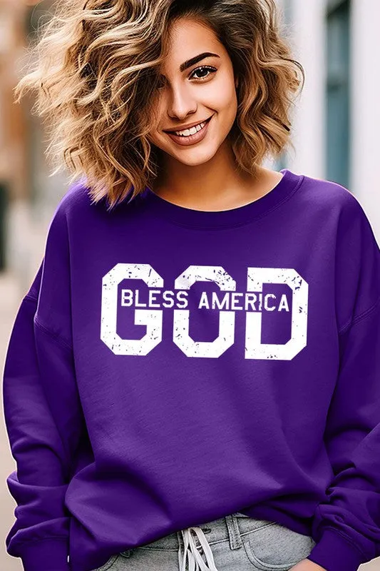 God Bless America Graphic Fleece Sweatshirts