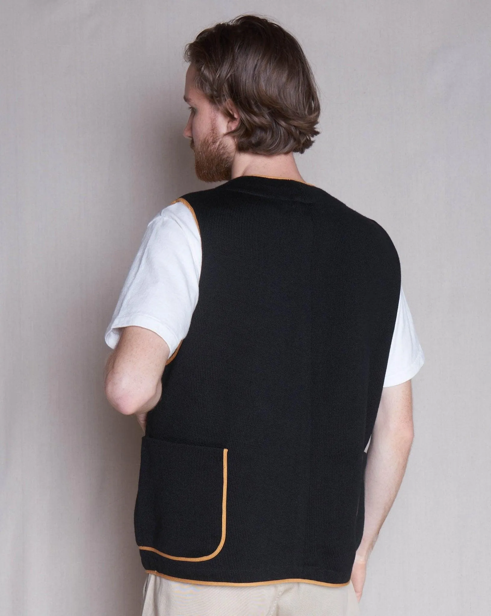 Godspeed x Dehen 1920 'Five Year' Knit Utility Vest - Black / Gold