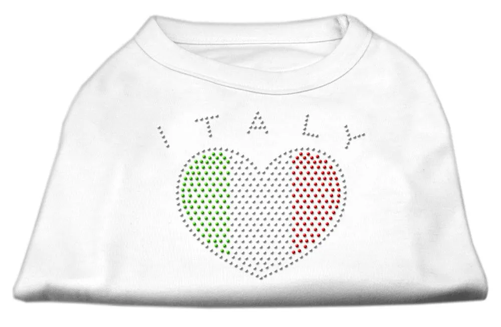 Italy Rhinestone Shirts White S (10)