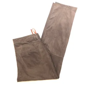 Kashani Men's Chocolate Brown Suede Straight Cut Pants