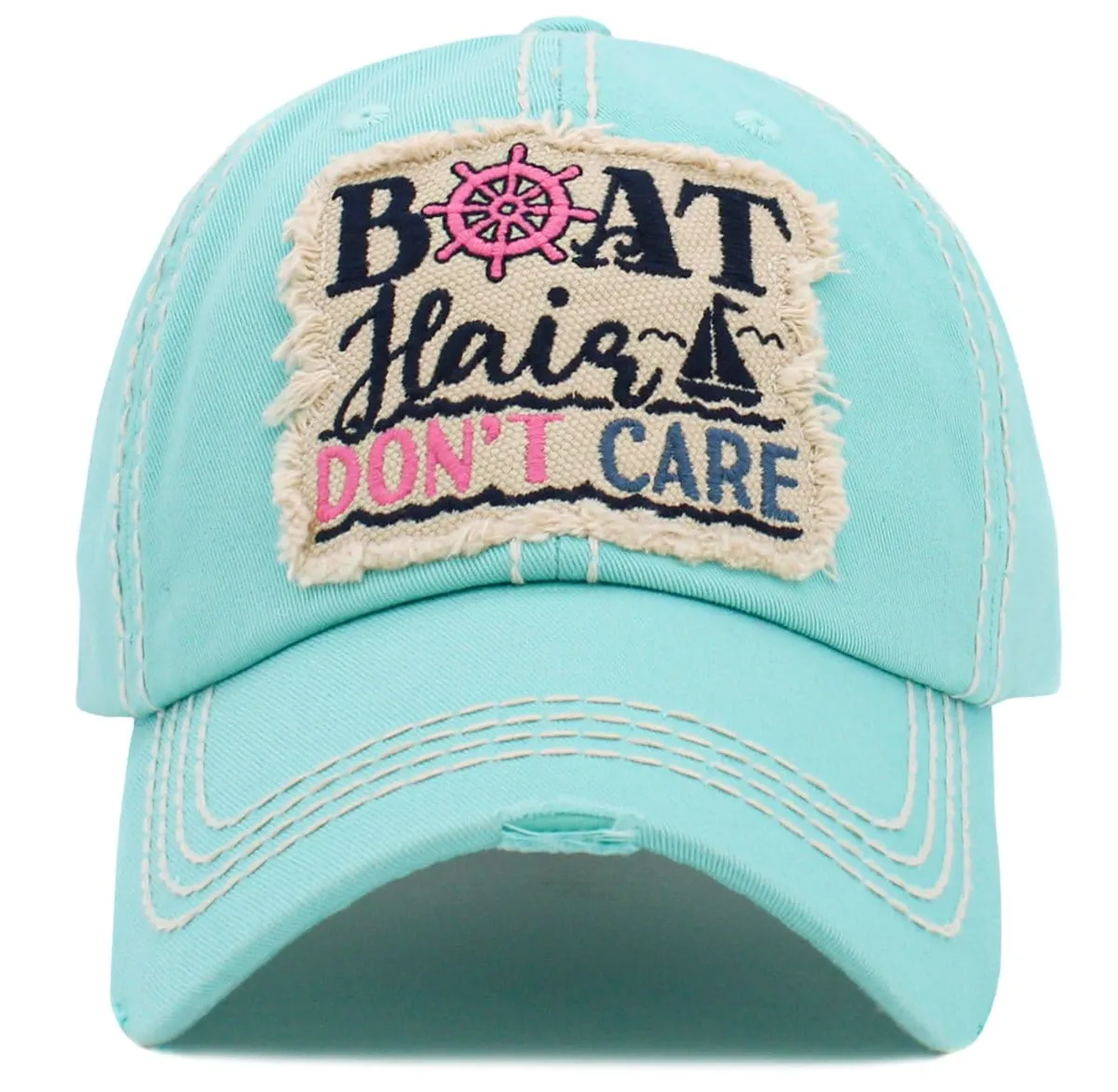 KBV1484 'Boat Hair Don't Care '  Washed Vintage Ballcap