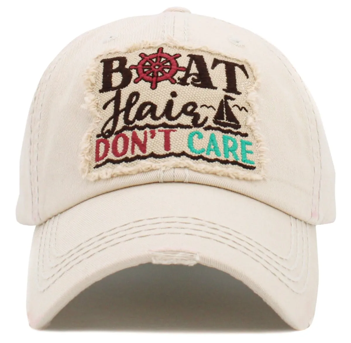 KBV1484 'Boat Hair Don't Care '  Washed Vintage Ballcap