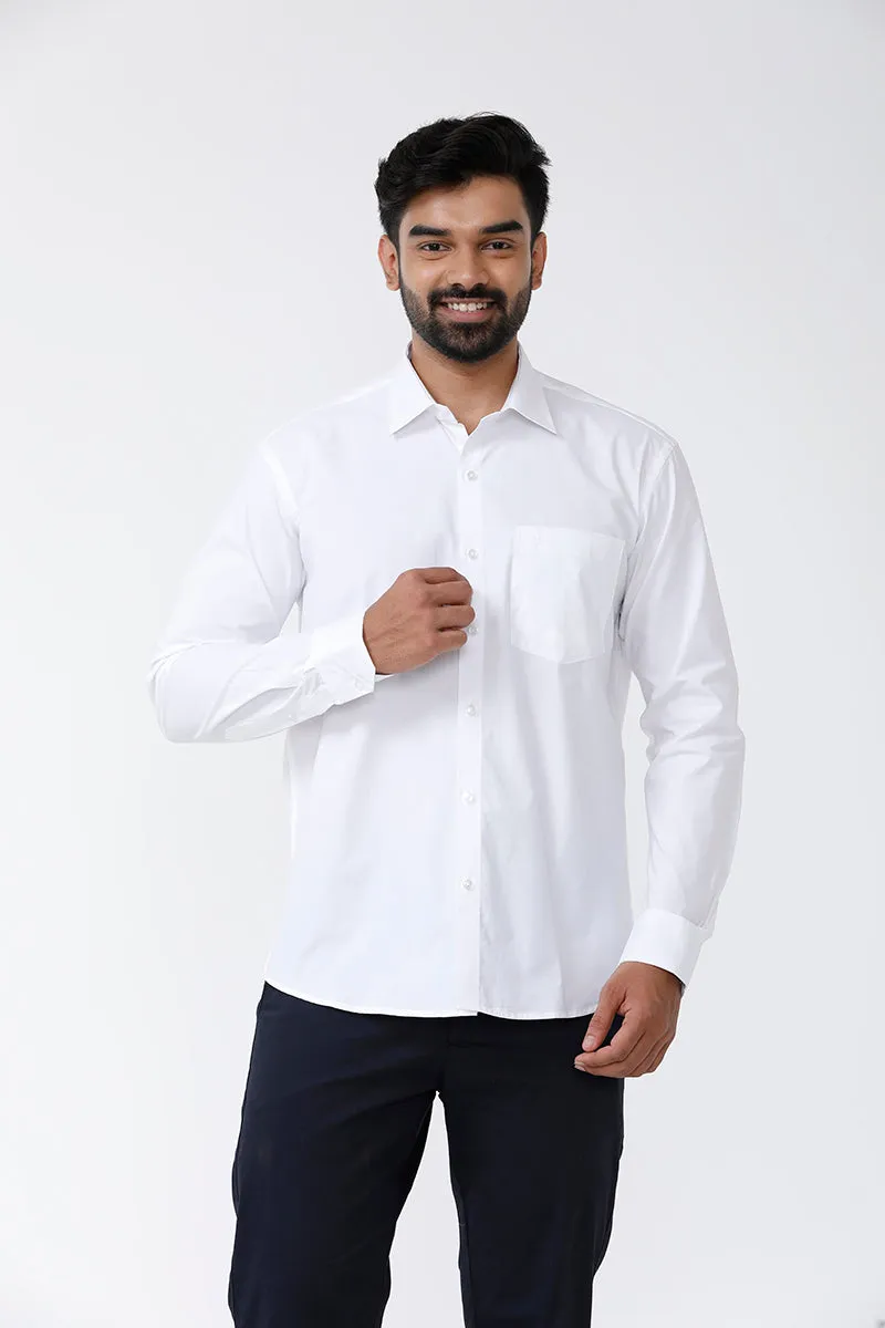 Liberty - 100% Cotton Formal White Shirts For Men | Uathayam