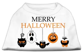 Merry Halloween Screen Print Dog Shirt White Lg (14)