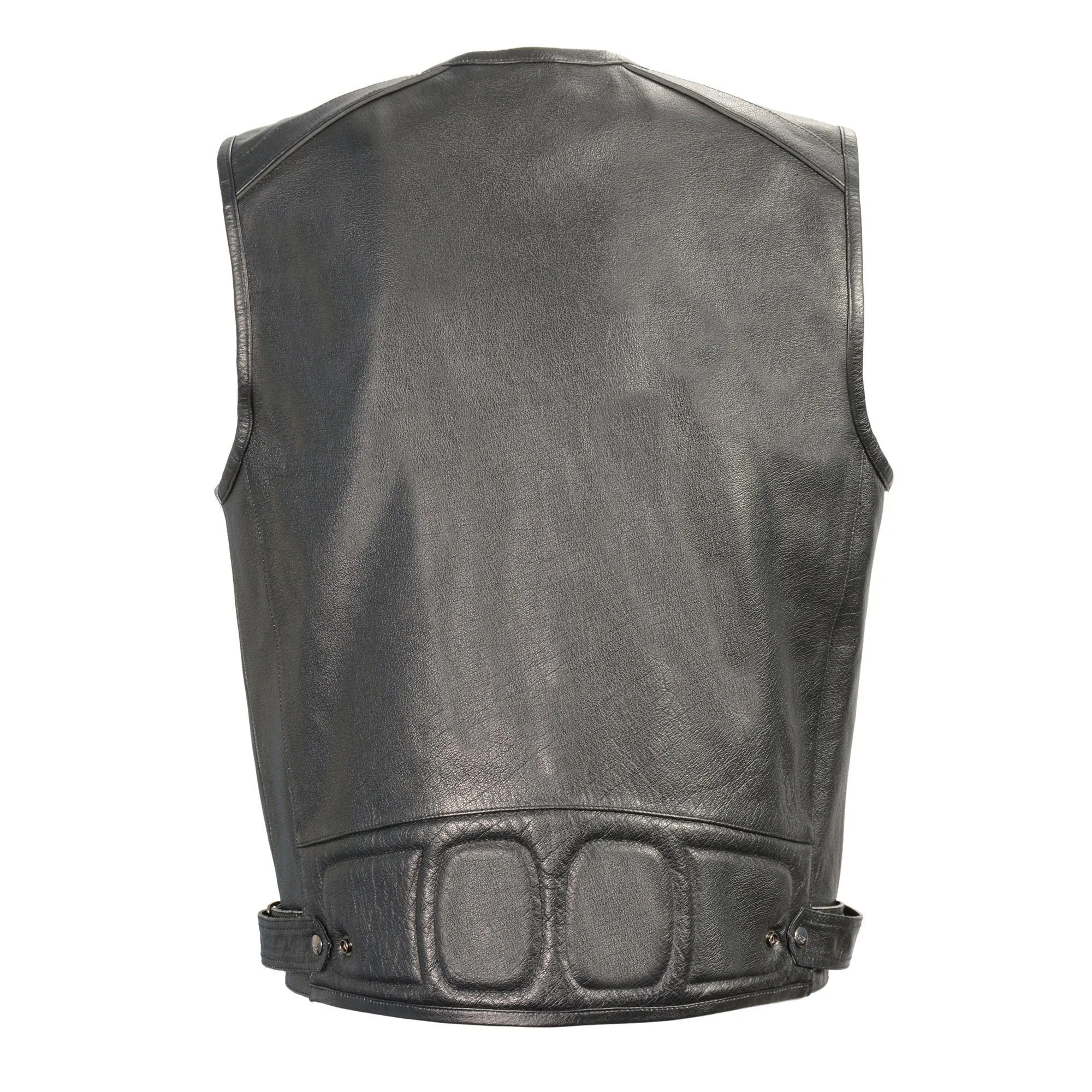 Milwaukee Leather-MLM3580-Men's Black Leather Zipper Front Super Utility Multi Pocket Vest