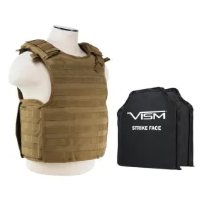 QR Plate Carrier Vest with 10" x 12" Soft Panels - Tan