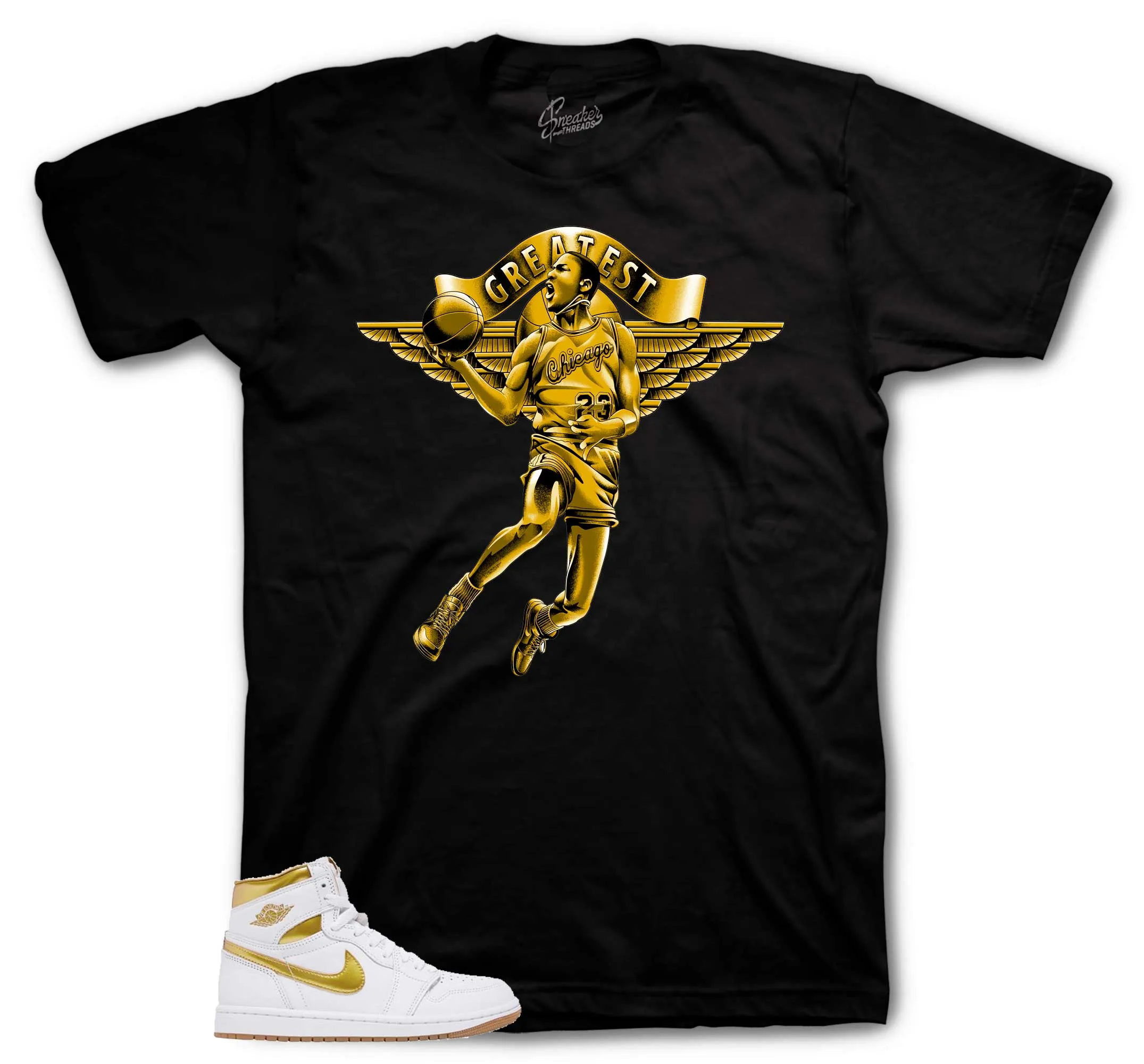 Retro 1 White Metallic Gold Greatest Shirt