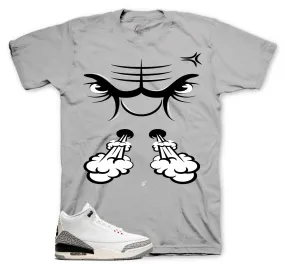 Retro 3 Reimagined White Cement Raging Face Shirt