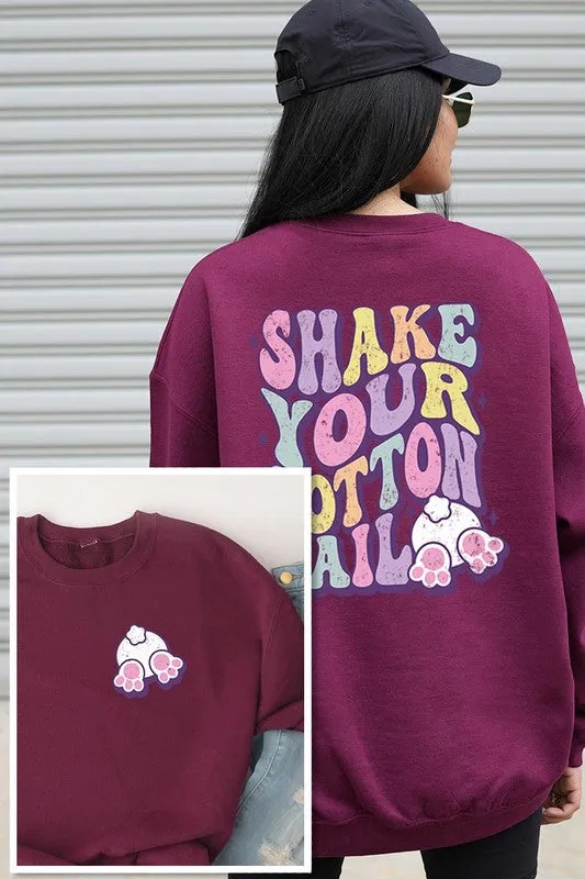 Tail Easter Front Back Graphic Fleece Sweatshirts