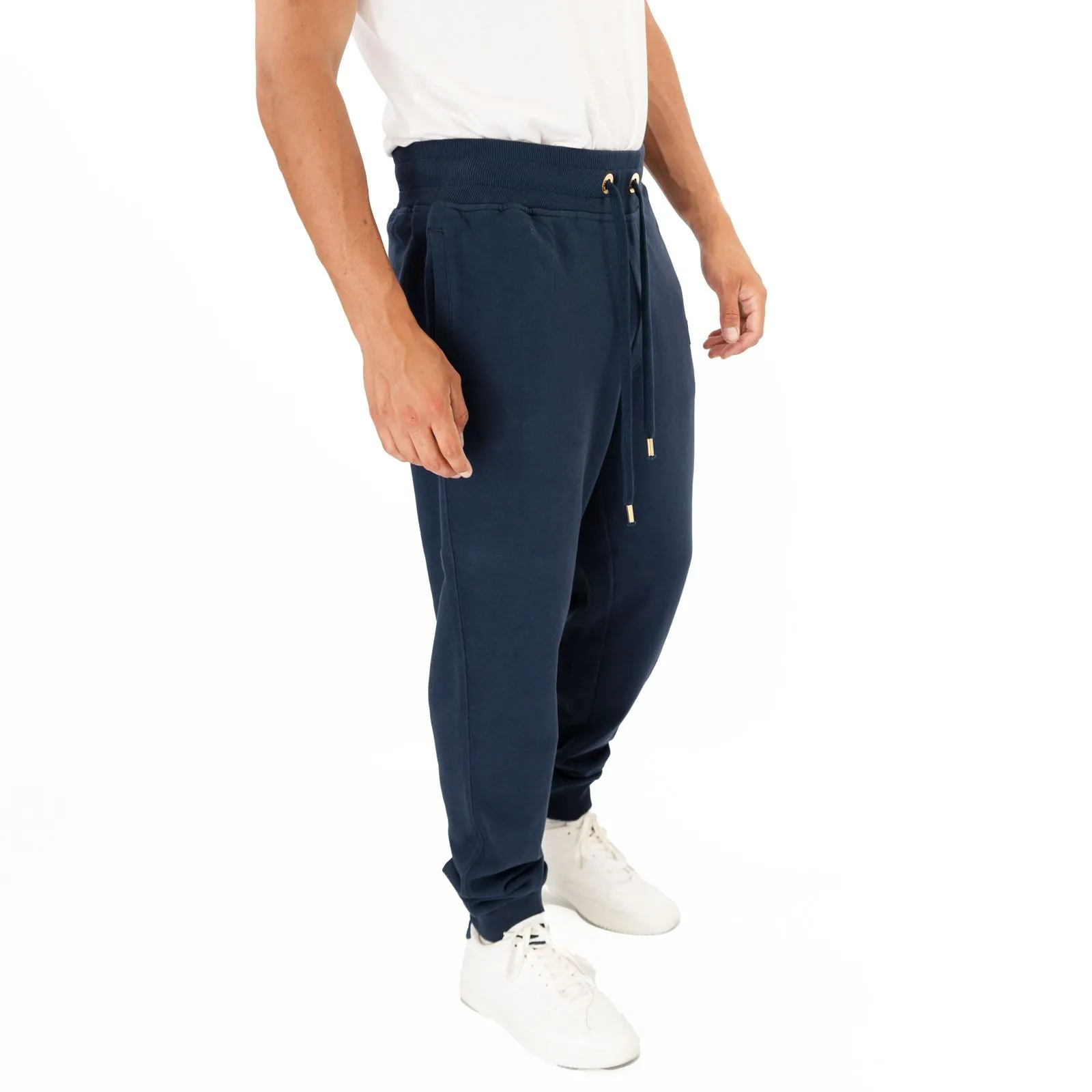 True Religion Mens Joggers Navy Blue With Gold Details