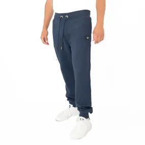 True Religion Mens Joggers Navy Blue With Gold Details